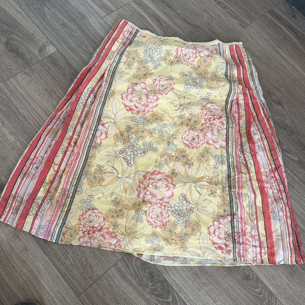 Colour striped floral skirt